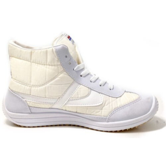 Panam White Nylon High Top Lace Up Casual Sneakers Size Mens 8,  Womens 9.5 - Picture 5 of 11